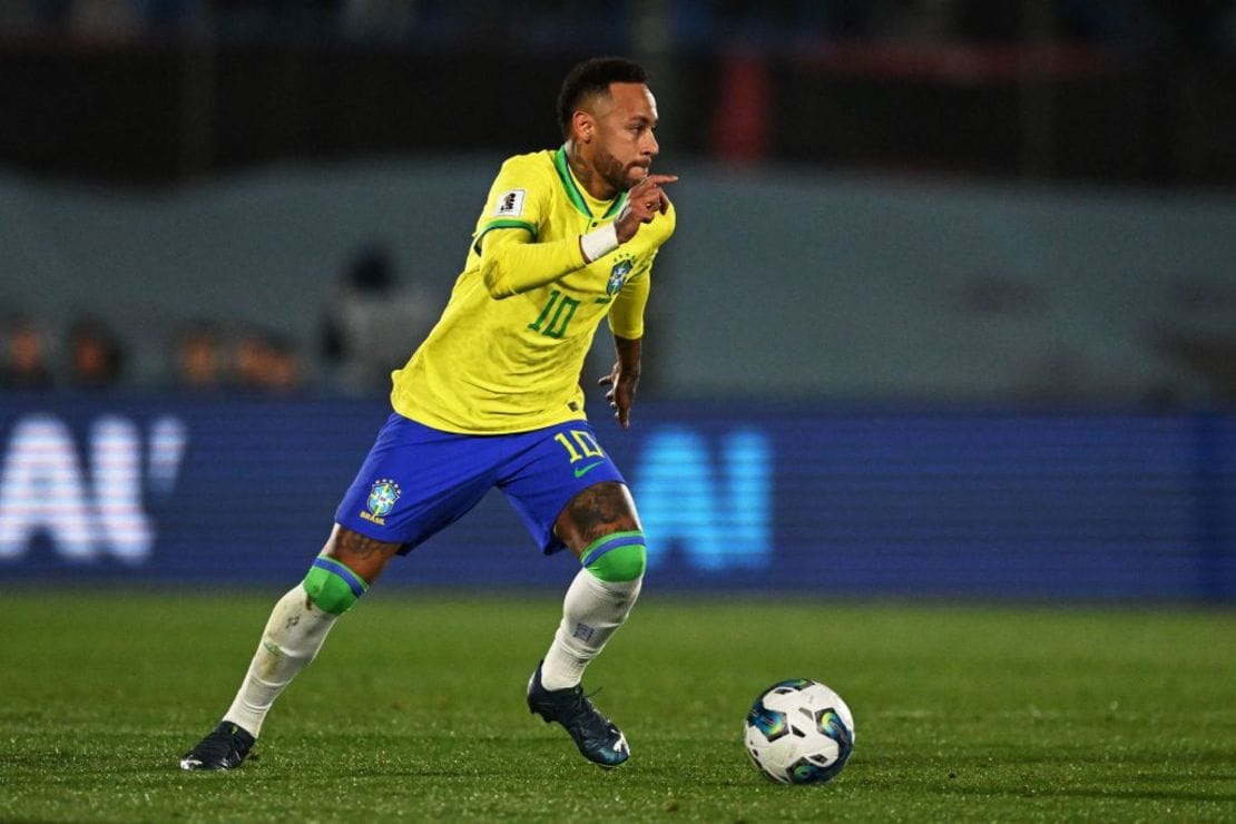 Imagen del Jugador Neymar con la camiseta de Brasil