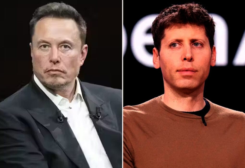 Elon Musk a la izquierda y Sam Altman a la derecha.