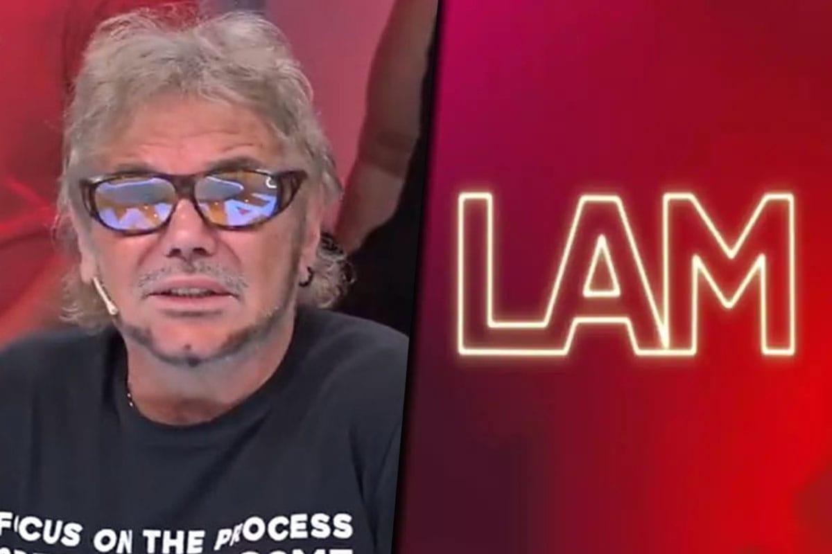 Collage de una foto de Beto Casella por un lado y el logo de LAM por el otro.