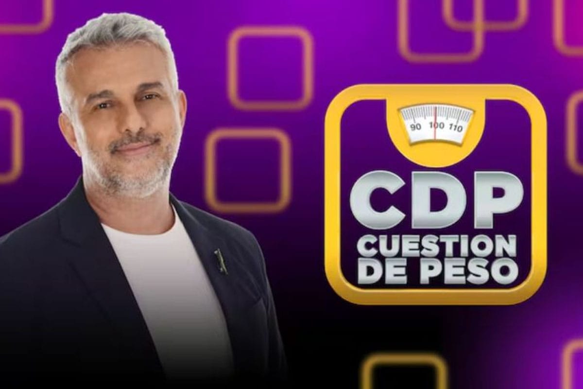 Mario Massaccesi en un poster promocional del programa "Cuestión de Peso" de El Trece.