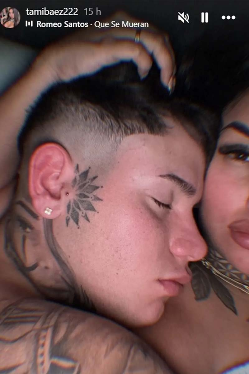 Historia de Instagram de Tamara Báez junto a Thiago Martínez.