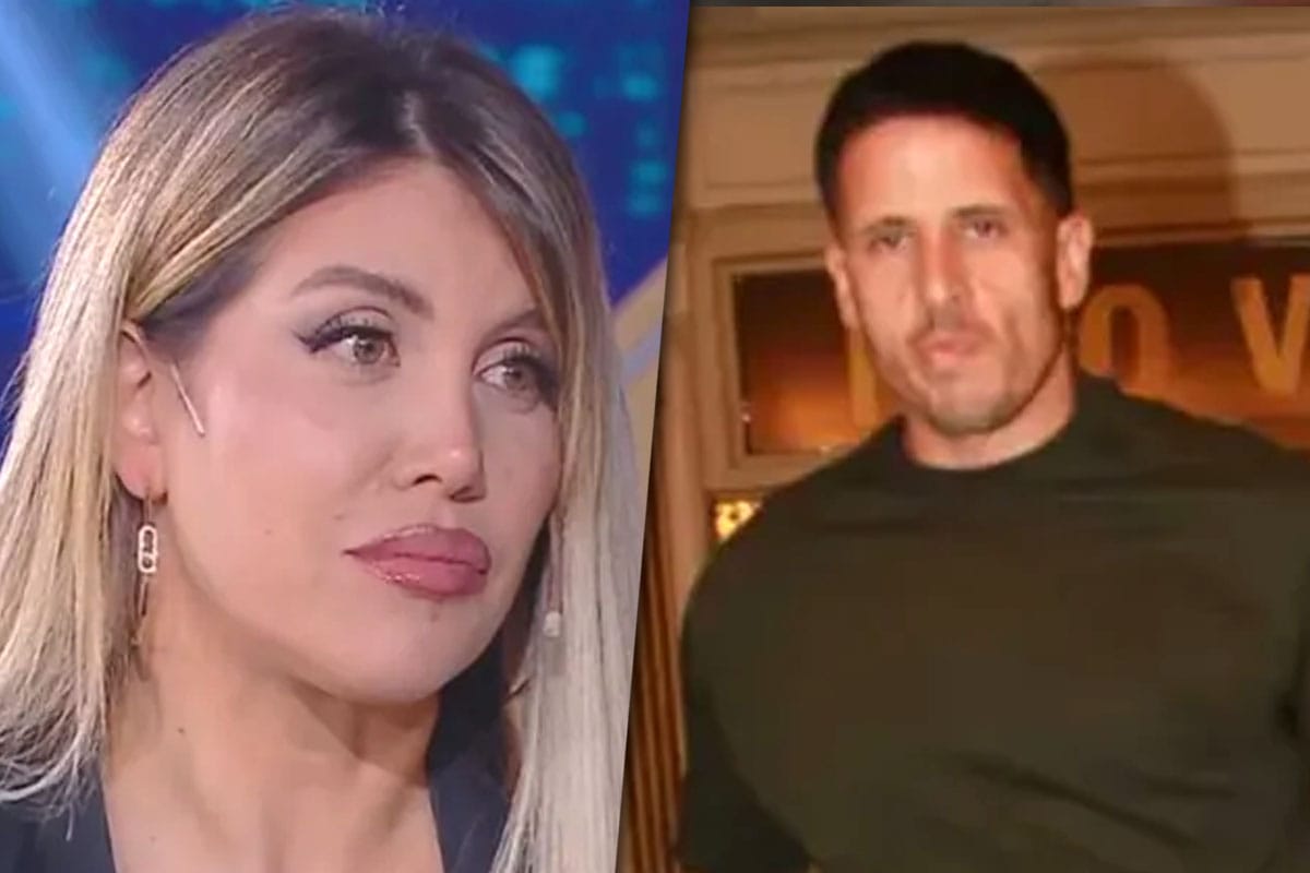 Collage de fotos con Wanda Nara por un lado y Martín Migueles por el otro.