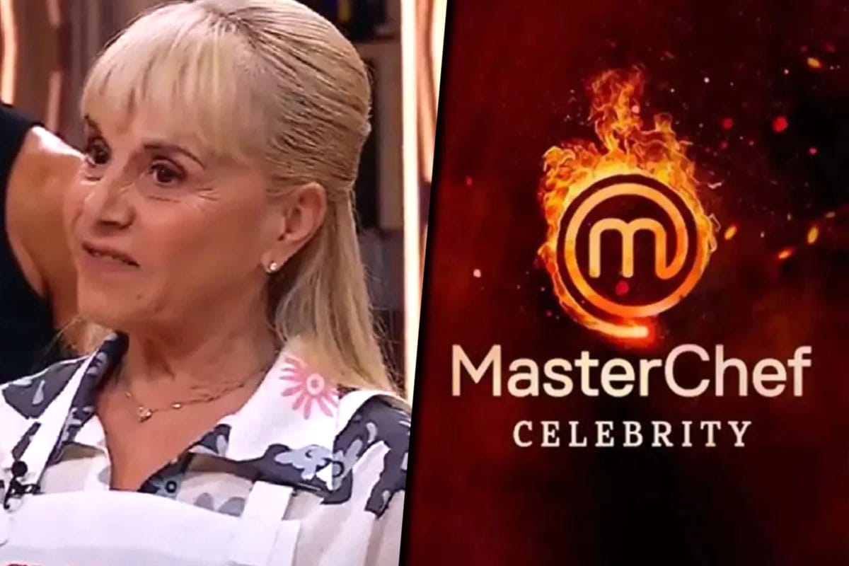 Collage con una foto de Claudia Villafañe por un lado y el logo de "MasterChef Celebrity" por el otro.