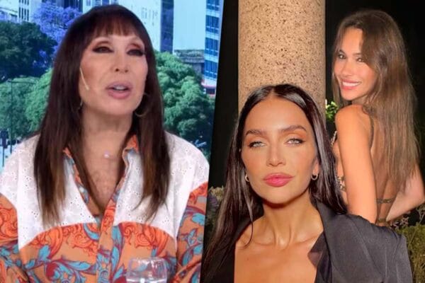 Collage de fotos con Moria Casán por un lado y por el otro Zaira Nara y Pampita.